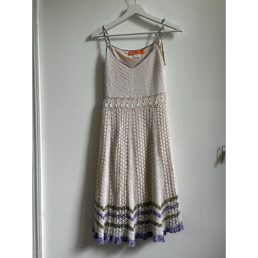 Cynthia Steffe Crochet Knit Cream Ivory Dress XS Boho